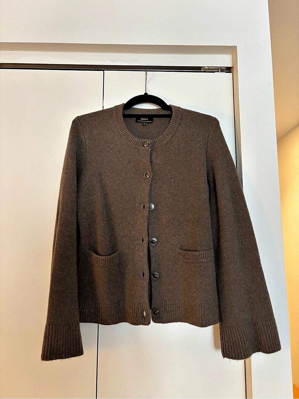 Quince SMALL Mongolian Cashmere Cardigan Brown